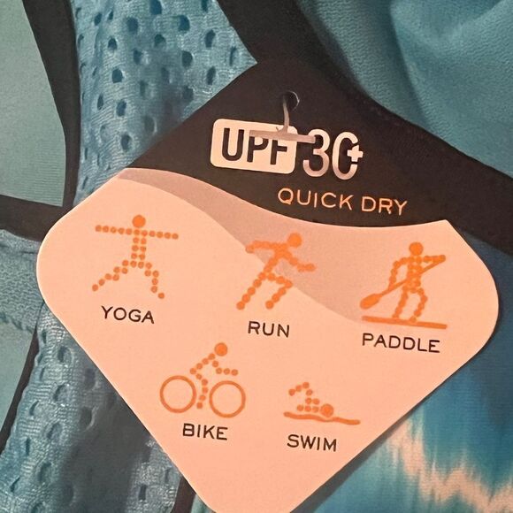 ZeroXposur Women's Tie Dye Tankini Swimsuit Top in Pacific Blue Extra Small NWT - Picture 8 of 10